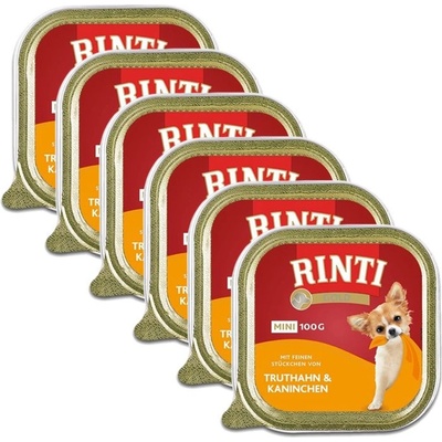 RINTI Ваничка Rinti Gold Mini Adult пуйка и заек 6 x 100 г