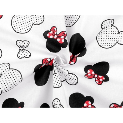 Prima-obchod Bavlněná látka / plátno Mickey / Minnie Mouse, barva 2 (131) bílá červená
