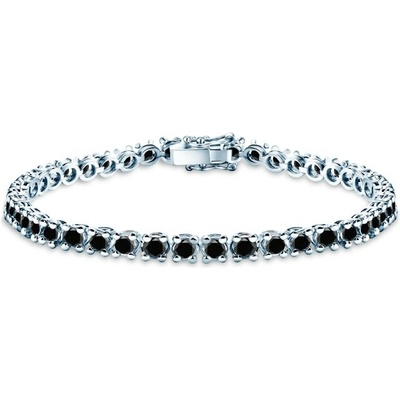 SAVICKI Tenisový náramok Luminy 4,5 mm biele zlato, čierne diamanty SAV-B-TENIS-16CM-45SZ-30K-585-CZD-B
