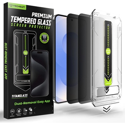 Techsuit Стъклен протектор за Samsung Galaxy S26 - Techsuit TitanGlass CrystalHD (2 броя) - Privacy (поверителност)