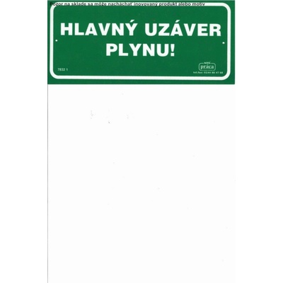 Piktogram Hlavný uzaver plynu!20x9 Plast
