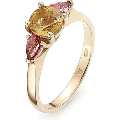 Blink Blink Zlatý prsteň s Citrínom, Topásmi a Diamantami 2299ZCiToDG