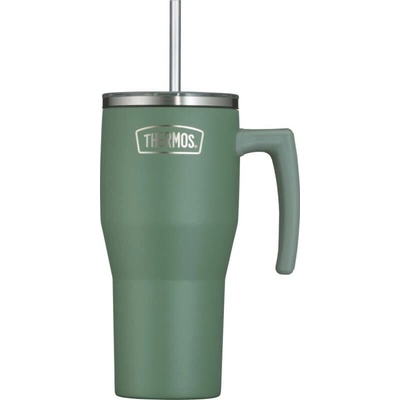 Thermos Refreshing termohrnček s madlom a slamkou 850 ml matne zelená