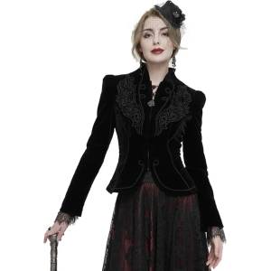 Devil fashion дамско палто devil fashion - vampire's desire black - ct19301