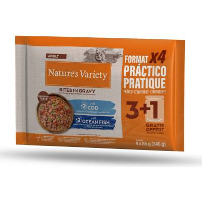Nature's Variety Bites in Sauce s treskou a mořskými rybami 44 x 85 g