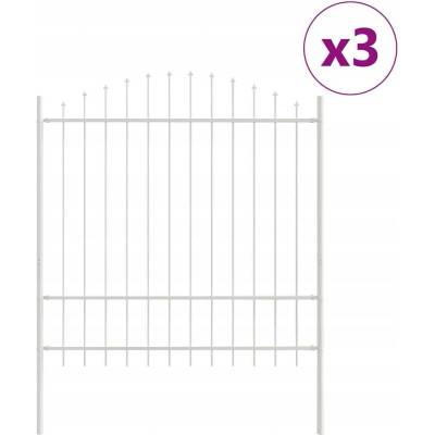 Zahradní plot s hooopem, bílý, 5,1 x 1,75 m, ocel