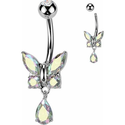 MARRE Piercing do pupíku motýlek (duhová) WP0047-AB