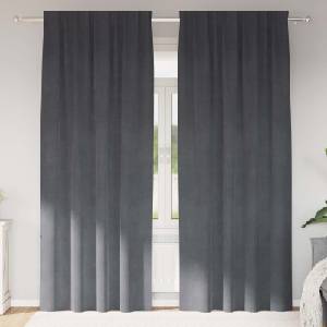 Pure Line Home Кадифени завеси в цвят сив с комбиниран перделък, 2 бр. , 140 x 260 см - zalegloto - 67,08 лв