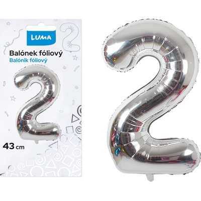 LUMA Balónek foliový č.2 STŘÍBRNÝ 43 cm