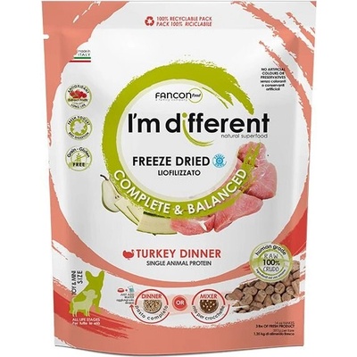 I´M DIFFERENT Turkey DINNER mrazom sušené raw krmivo s morkou 397 g