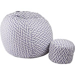 PUFRELAX Комплект Барбарон с табуретка за крака 700л. King Size, Zappity Purple, Перящ се калъф, Пълнеж с микс от мемори пяна и дунапрен, Гама Premium (PUF-M-KO-PT-ZAP) - topmarket
