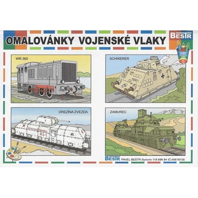 Omaľovánky Bestr A4 Osobné vlaky