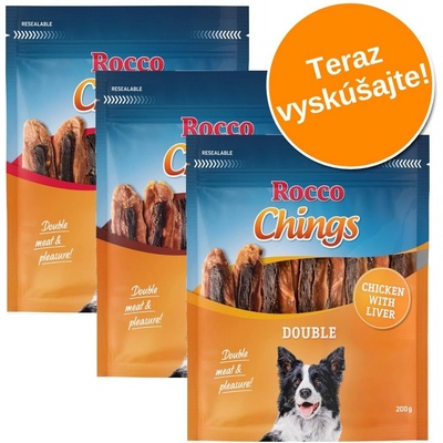 Rocco Chings Double Kuracia & pečeň, Kuracie & jahňacie, Kuracie & hovädzie 3 x 200 g