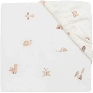 Jollein Бебешки чаршаф с ластик Jollein - Jersey, Animal Friends, 60 x 120 cm (560460) - baby