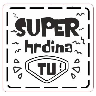 Koženkový štítok Superhrdina Materiál/farba: Čierna laser koženka