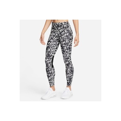 Nike Fast-Women's Mid-Rise Printed Full-Length Training Leggings with Pockets DX0118-025 Čierna