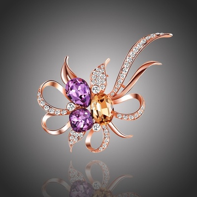 Éternelle exkluzivní brož Swarovski Elements Manfredonia květina B1056/CO barevná