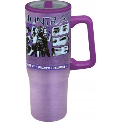 K Pop Demon Hunters termohrnek z nerezové oceli s rukojetí a brčkem 920 ml