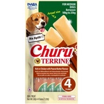 Inaba Foods Dog Churu Terrine - Лакомство за кучета, фин крем с Пиле и Фъстъчено масло, 4 броя х 30 грама, Япония EUD534