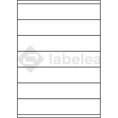 Labelea Samolepiace etikety 210x40 mm biele papierové, na hárku A4, pre laserovú a atramentovú tlač, Farba etikiet Biela, Počet hárkov v balení 100 EPS210040W007S