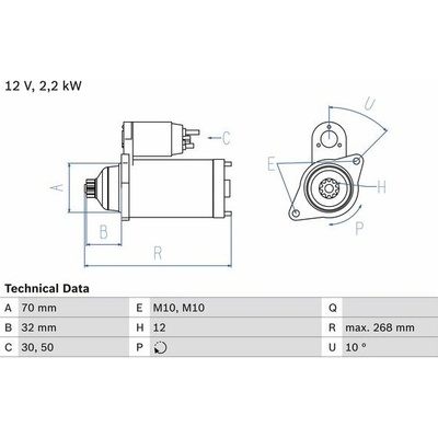 BOSCH Štartér 0 986 025 540