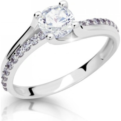 Zlatnictví Helios zlatý prsten se zirkony a bílého zlata 6821