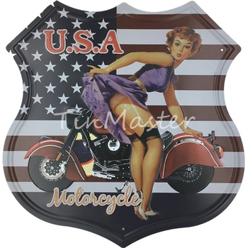 Ceduľa USA Motorcycle štít