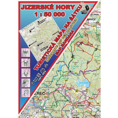 Kartografie PRAHA, a. s. Jizerské hory, 1 : 50 000 – mapa na šátku