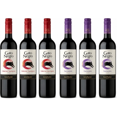 Gato Negro Cabernet Sauvignon 13%3 x 0,75 l a Gato Negro Carmenere 13% 3 x 0,75 l (holá láhev)