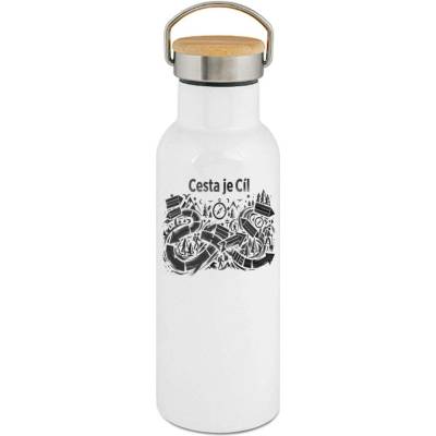 123TRIKO termoska Cesta je cíl, V2, černý tisk 500 ml vtipné