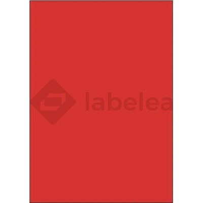 Labelea Samolepiace etikety 210x297 mm farebné papierové, na hárku A4, pre laserovú a atramentovú tlač, Farba etikiet Červená, Počet hárkov v balení 100 EPY210297PR001S