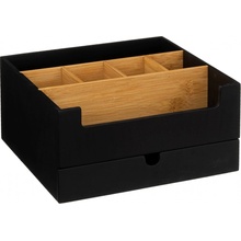 5five Simply Smart Organizér na kosmetiku se zásuvkou, černý, bambusový