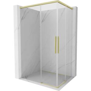 Mexen Rox Двойна плъзгаща се душ кабина 95 x 85 см, прозрачна, златно матова (8C2D-095-085-55-00)