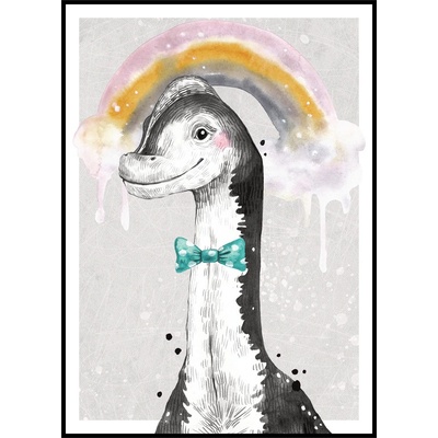Jen tak z lásky Plakát Malý Brachiosaurus Rozměr plakátu: 40 x 50 cm, Varianta Brachiosaura: Brachiosaurus s motýlkem
