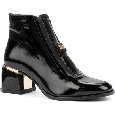 Дамски боти от естествена кожа на ток