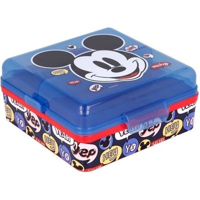 Stor delený plastový box na desiatu Mickey Mouse 50193