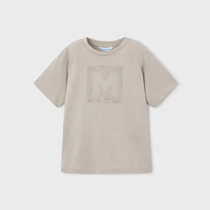 MAYORAL Тениска къс ръкав basic Сивo-бежов цвят за мини момче Mayoral