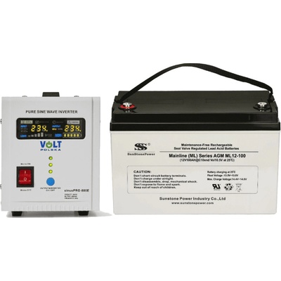VSelektro záložní zdroj 500W sinusPRO-800E + AKU 100Ah