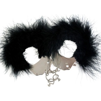 Adrien Lastic Metal Handcuffs With Black Feathers