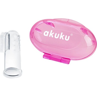 Akuku Silikónová kefka na zubky pink