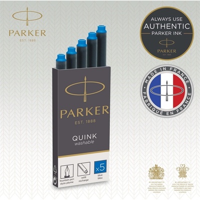 Parker Пълнител Parker дълги патрончета за писалка с миещо се синьо мастило (5) (1950208)