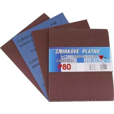 LEVIOR Plátno smirkové 230x280mm P80 10ks 21735