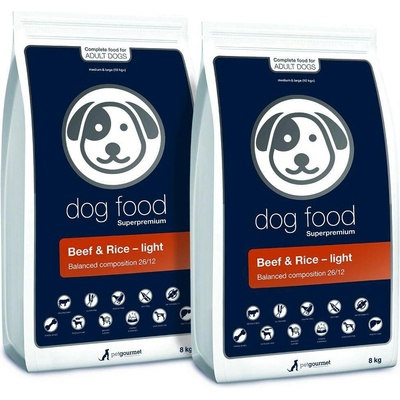 Petgourmet Superprémiové Větší plemena Light Hovězí 2 x 8 kg (16 kg)