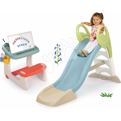 Smoby Set šmykľavka s vodotryskom a lavica na kreslenie Toboggan GM Slide Life dĺžka šmyku 150 cm
