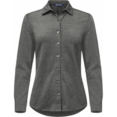 Cutter & Buck 2411 dámská piqué košile s dlouhým rukávem anthracite melange