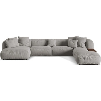 Micadoni Светлосив модулен ъглов диван (десен ъгъл/U форма) Martina - Micadoni Home (MIC_UR_169_F1_MARTINA5)