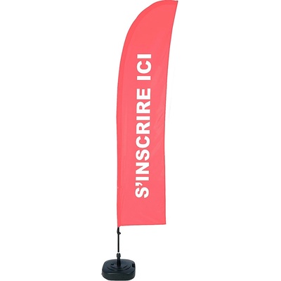 Jansen Display Beach Flag Budget Wind Complete Set Sign In Grey French, 1010 x 4305 mm