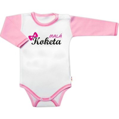 Body dlhý rukáv s vtipným textom Baby Nellys Malá Koketa holka