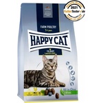 Happy Cat Culinary Adult Farm Poultry - храна за капризни котки, подпомага хигиената на зъбите, с пилешко месо, риба, ориз, новозеландски миди, боровинки, малини, 4 кг, Германия - 70570