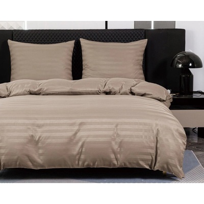 Textilomanie Hotelové obliečky z mikrovlákna JASMINE béžové prúžok 2 cm 70x90 140x200